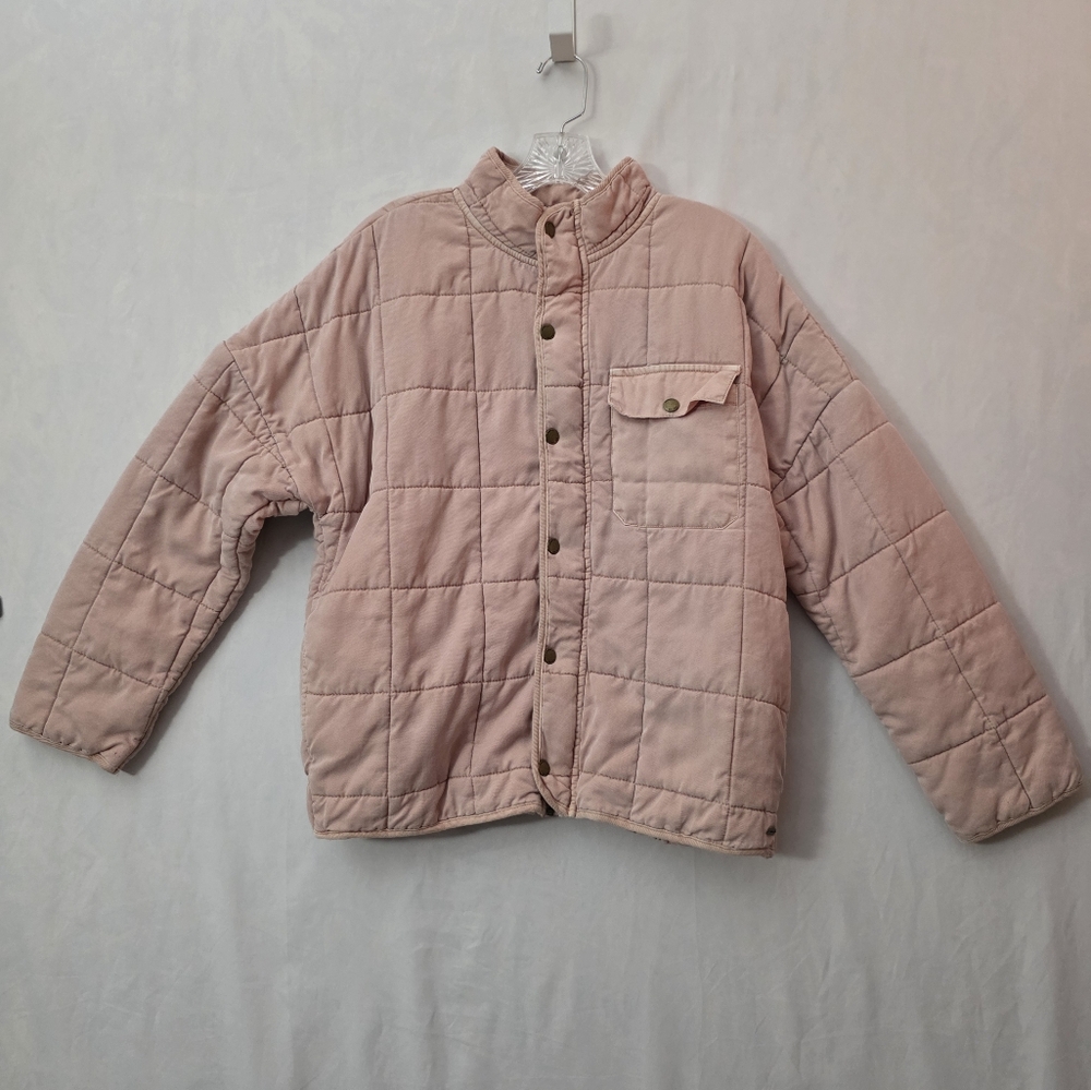 O’Neill Quilted Zip Snap Button Zip Jacket Size Medium Women's Light Pink Peach